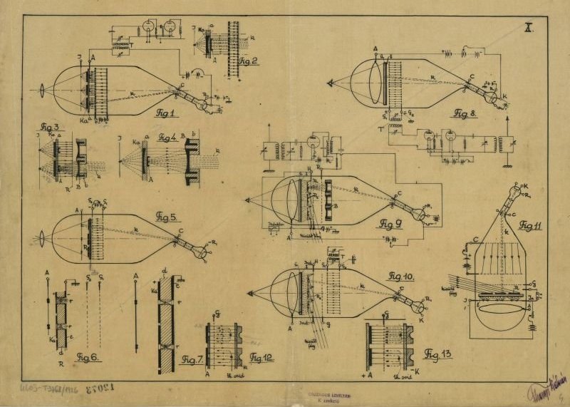 Patent drawing from the work of Kálmán Tihanyi.